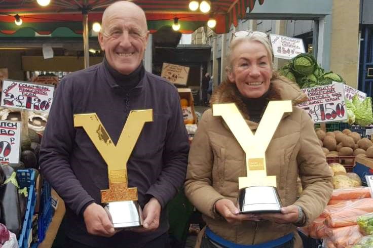 Fruit and Veg Stall Holders with the TDY trophy